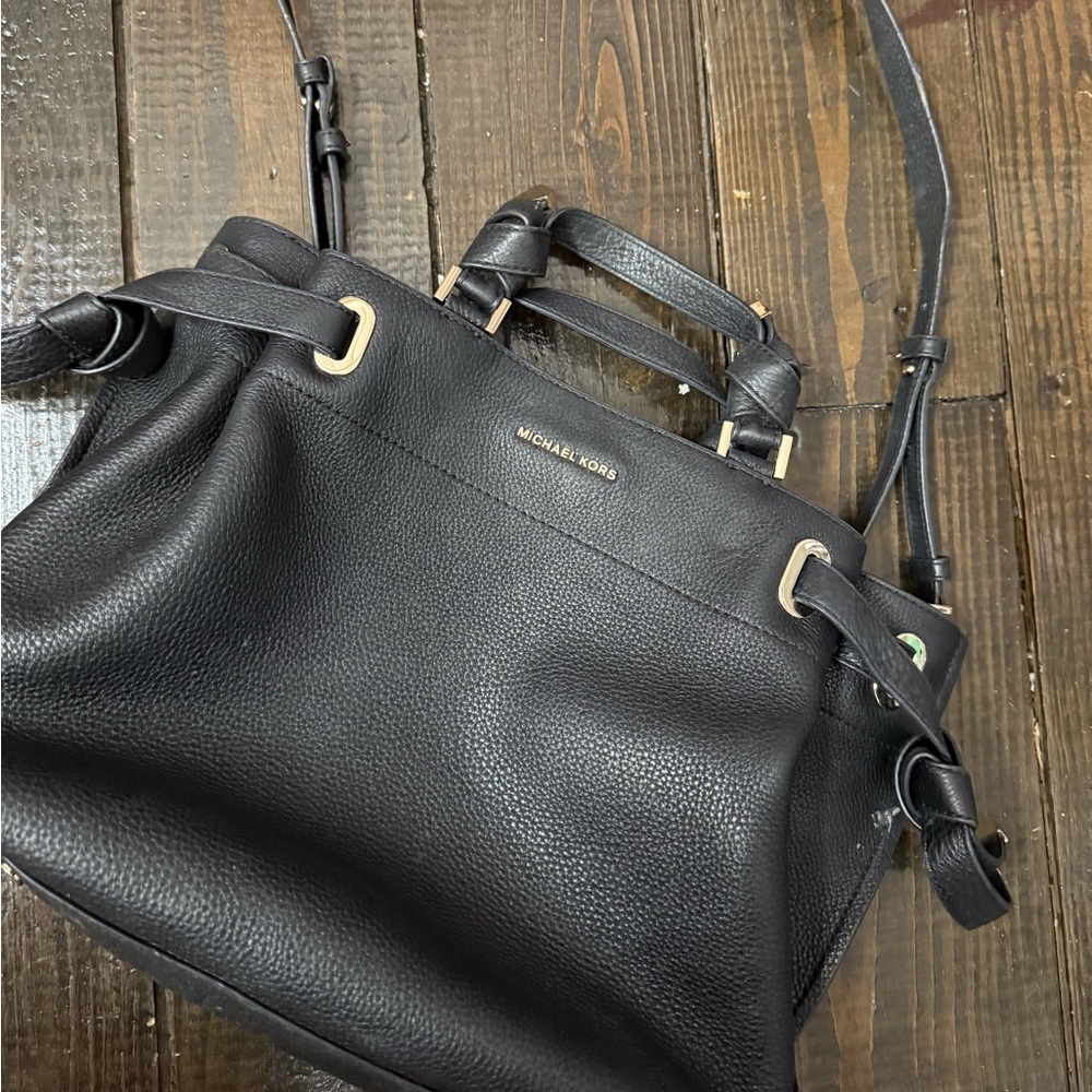 Michael Kors Black Leather Tote Bag